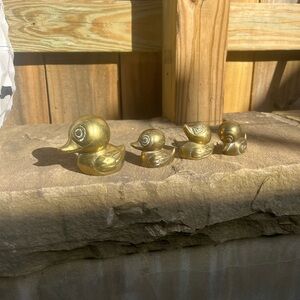 Brass Duck Figurine Set